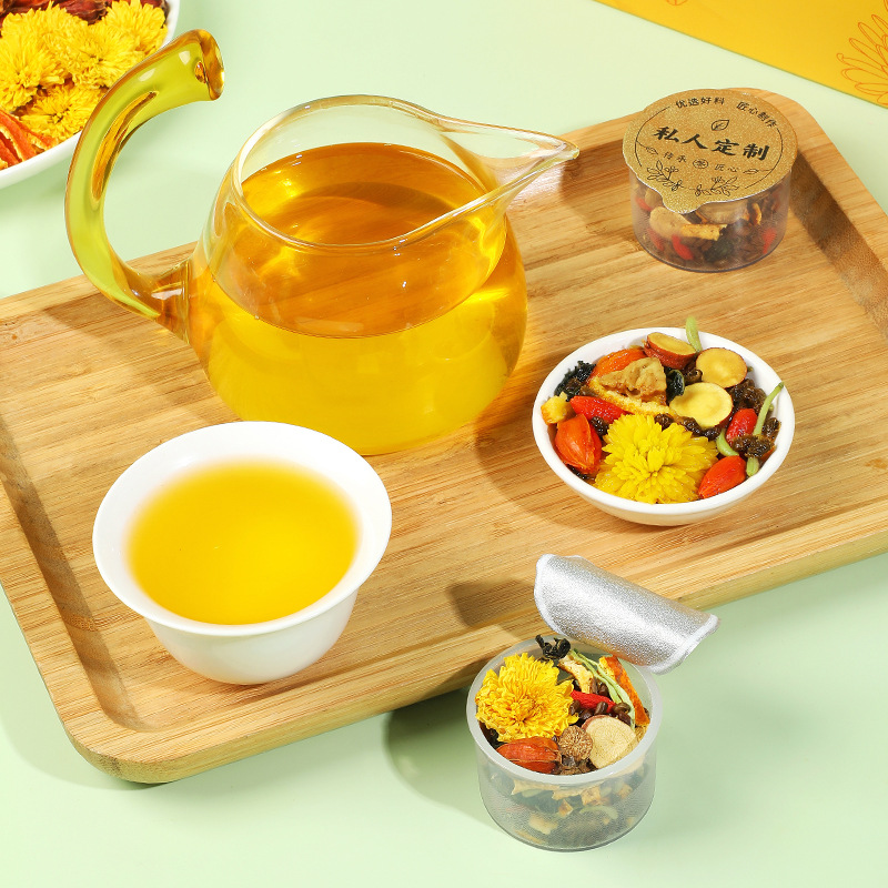 Chrysanthemum Cassia Seed Tea Jue Ming Zi Herbal Blend 150g Gift Box 10 Mini Cans - Image 4