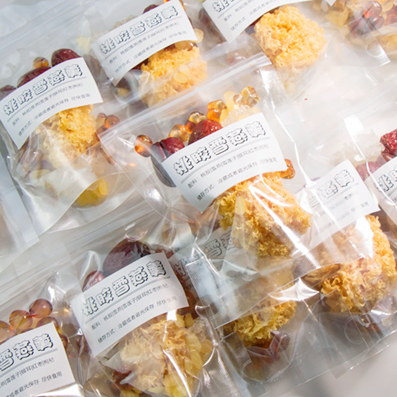 Peach Gum Snow Swallow Soap Nut Rice White Fungus Soup Pack with Red Dates and Goji Berries 50g - Image 4