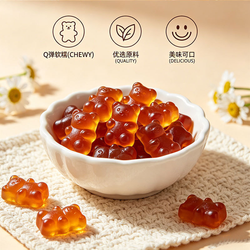 Prune & Probiotic Gummy Bears (Prunus domestica) — Kids' Lactobacillus Gel Candy, 60g Bottle - Image 3