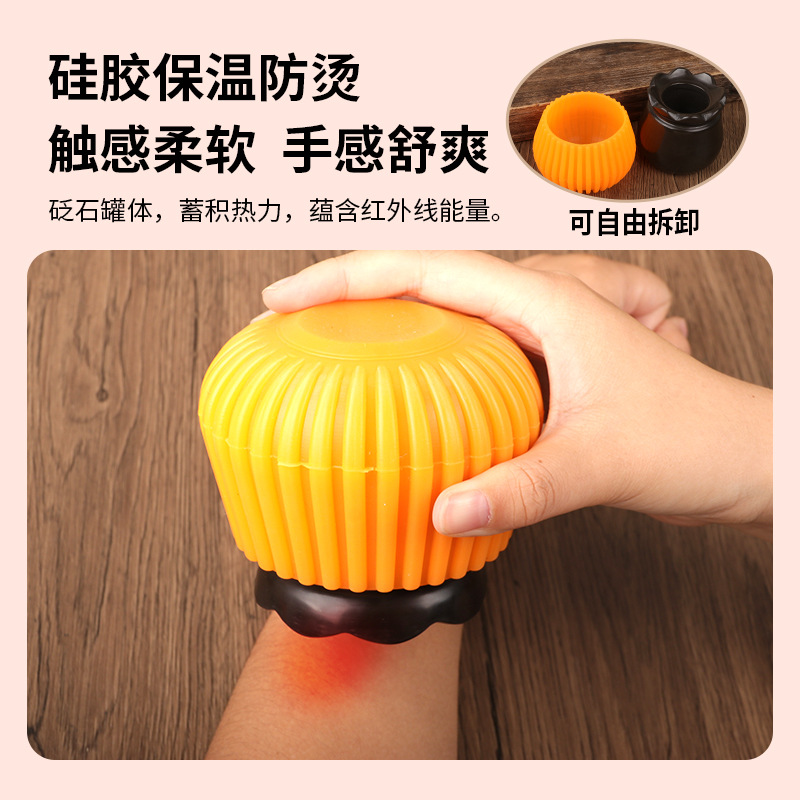 Bian Stone Moxibustion Jar with Lotus Rim Anti-Scald Design Gua Sha Cup Home Warming Therapy Set - Image 4