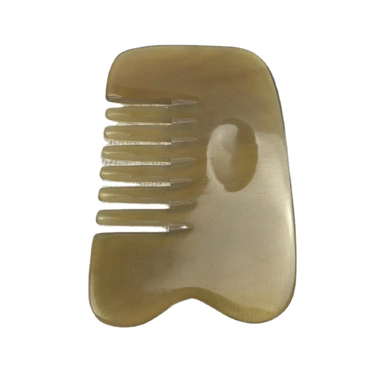 Horn Comb Six Teeth Head Massage Comb Gua Sha Meridian Comb Acupoint Stick Under 10cm - Image 5