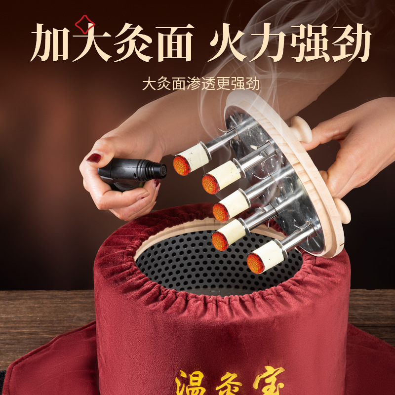 Smokeless Moxibustion Box Solid Wood Portable Warming Tool for Waist Abdomen Back Use - Image 2