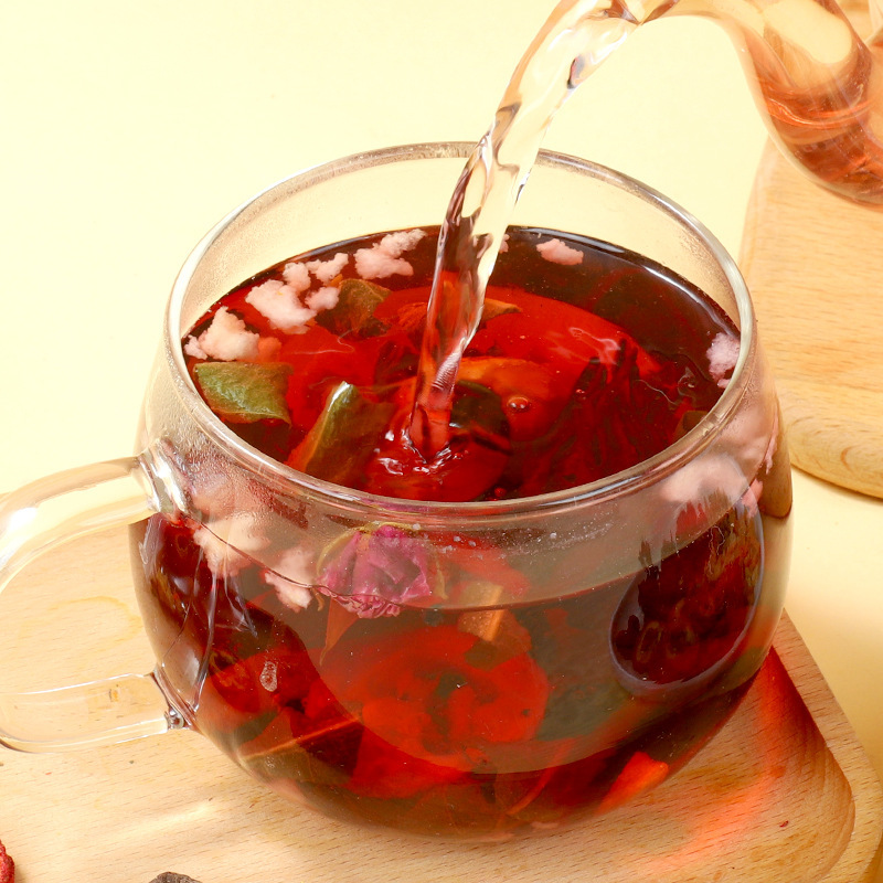 Zi Quan Zhai Dark Plum Hawthorn Roselle Tea Whole Ingredients Wumei He Ye Drink Mulberry Tangerine Peel Snow Pear Tea 100g - Image 4