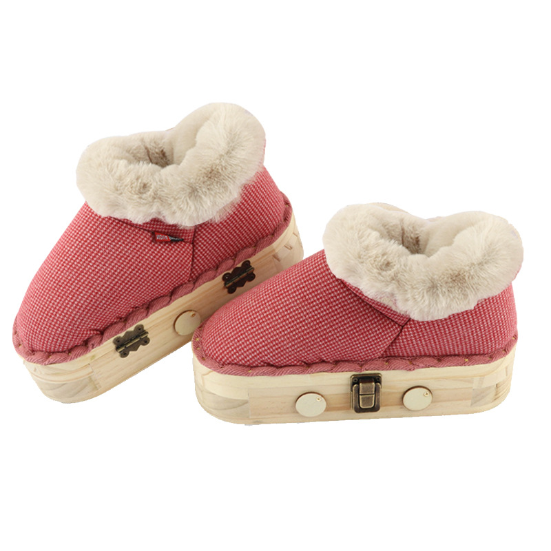 Solid Wood Moxibustion Shoes Cotton Moxa Boot Warmers with Stainless Steel Fittings for Home Foot Warming 1600g - Image 5