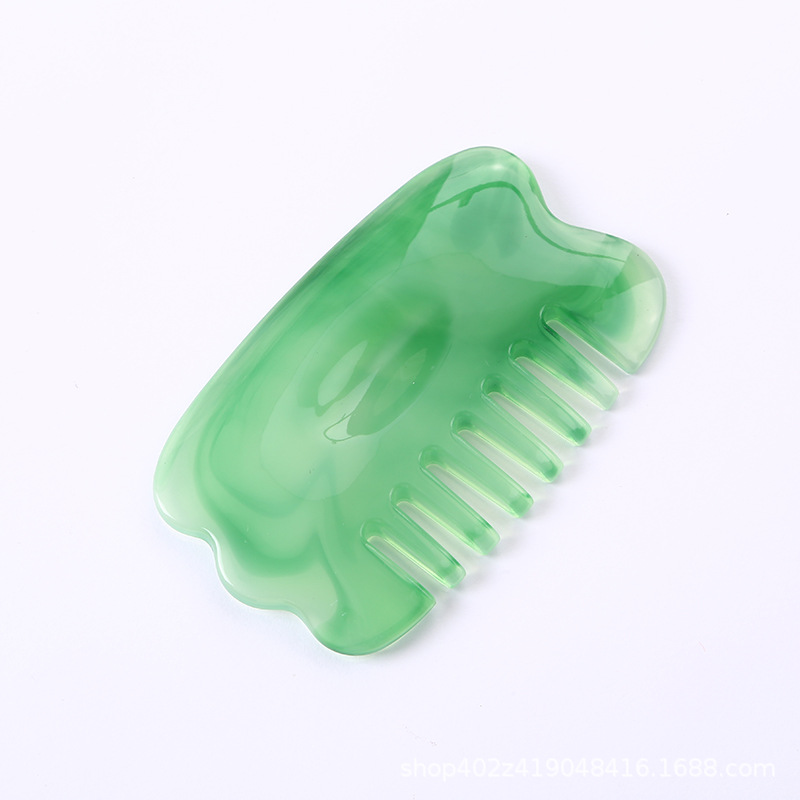 Resin Gua Sha Scalp Massage Comb Purple Acupoint Massage Tool for Shoulder Neck Care - Image 3