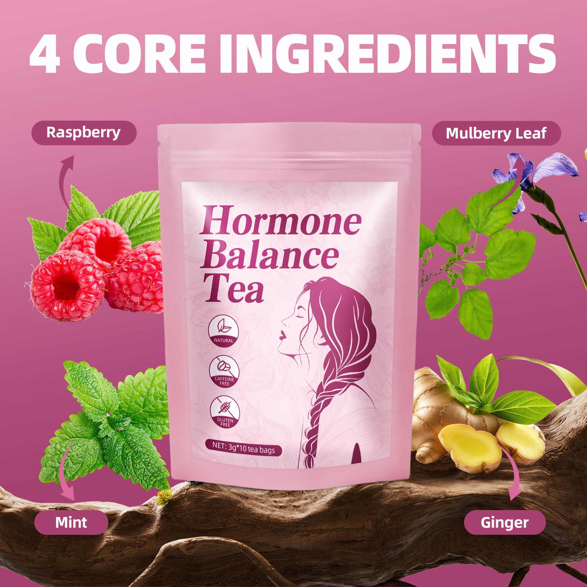 Hormone Balance Herbal Tea Bags 30 Count Cold Brew Wellness Tea for Women Daily Support - Image 2