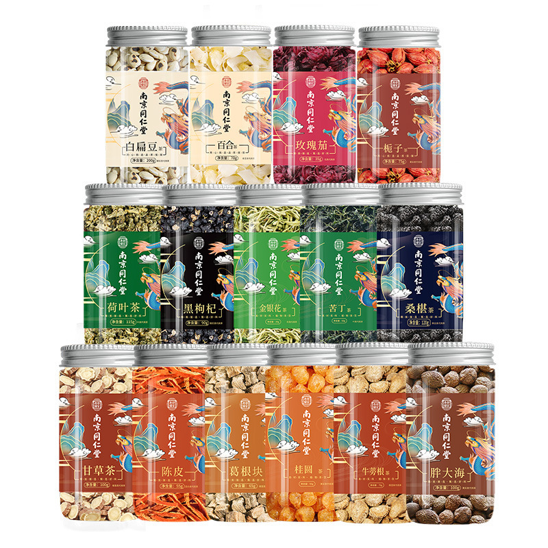 Nanjing Tongrentang Bozhou Wellness Herbal Tea Jasmine Poria Chenpi Lemon Rose Taizishen Corn Silk Blend - Image 5
