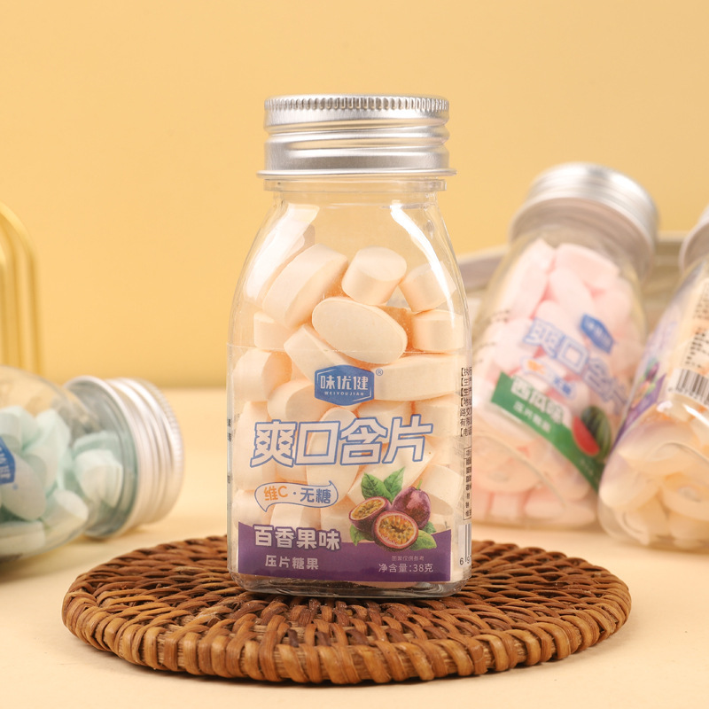 Sugar-Free Mint Lozenges Fruit Flavor Breath Freshening Candy 38g Bottle - Image 2