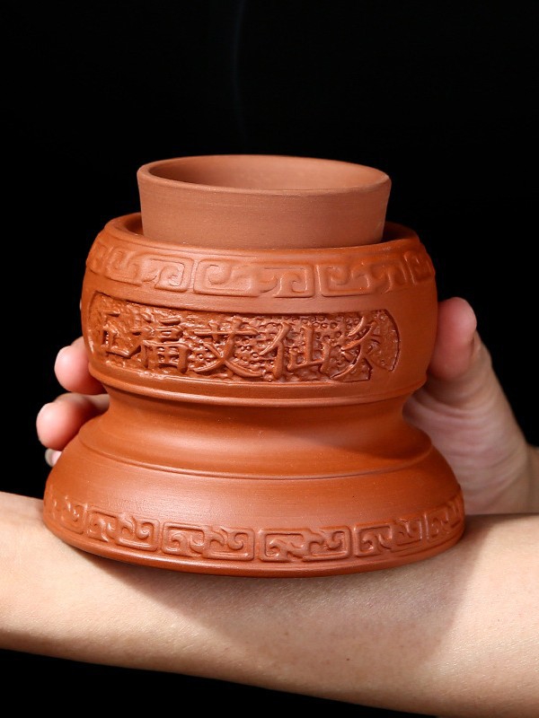 Purple Clay Moxibustion Jar Wuyin Yin Yang Cup Portable Navel Moxa Burner for Home Massage and Warming Therapy - Image 3