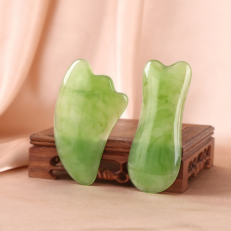 Resin Gua Sha Facial Massage Stick Set Purple Meridian Brush Acupoint Tool for Body Care - Image 2