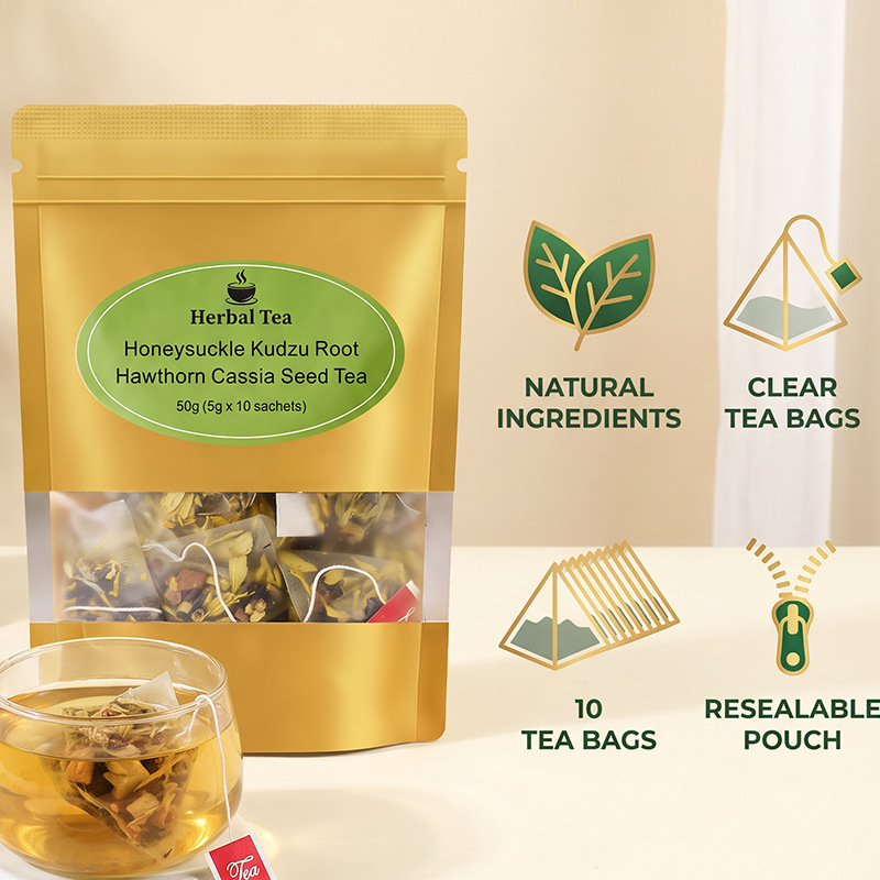 Honeysuckle Kudzu Root Hawthorn Cassia Seed Tea Jin Yin Hua Ge Gen Cha 50g Hot Brew Herbal Blend - Image 2