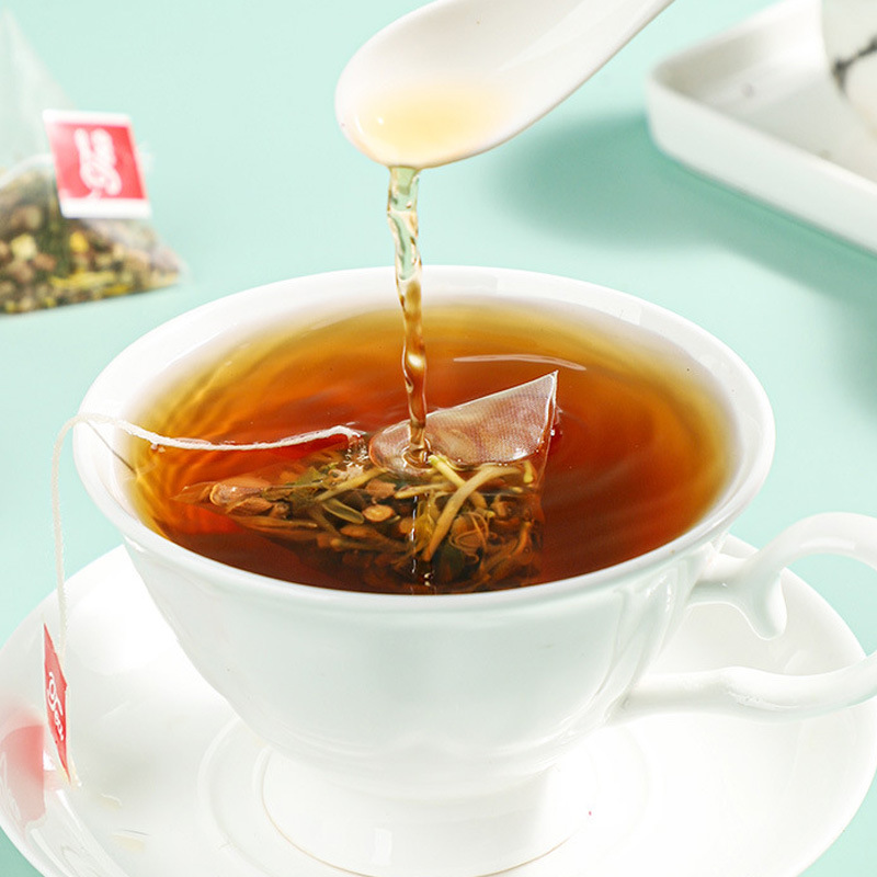 Ju Hong Luo Han Guo Clearing Tea 30 Pyramid Tea Bags 5g Each with Licorice and Loquat Leaf - Image 2