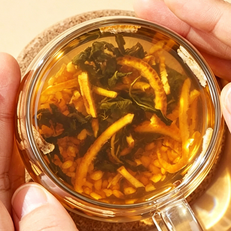 Perilla Tangerine Peel Ginger Rice Tea Zi Su Chen Pi Jiang Mi Cha 300g Canister Sugar Free Brewed Herbal Tea - Image 3