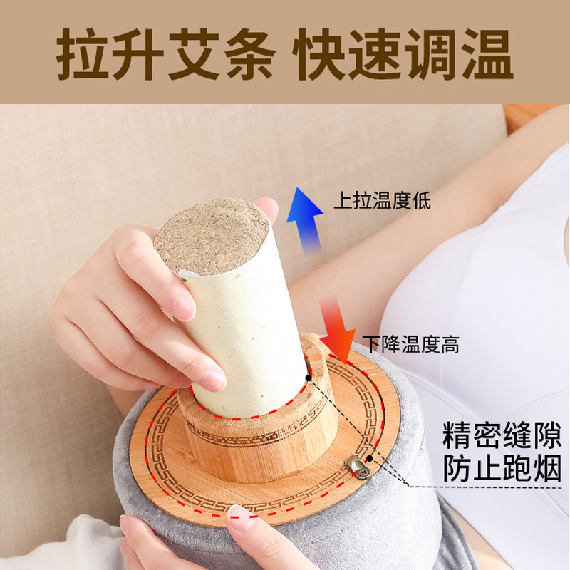 Thunder Fire Moxibustion Device Wooden Hanging Moxa Tube with 6cm Moxa Stick for Abdominal Warming - Image 2