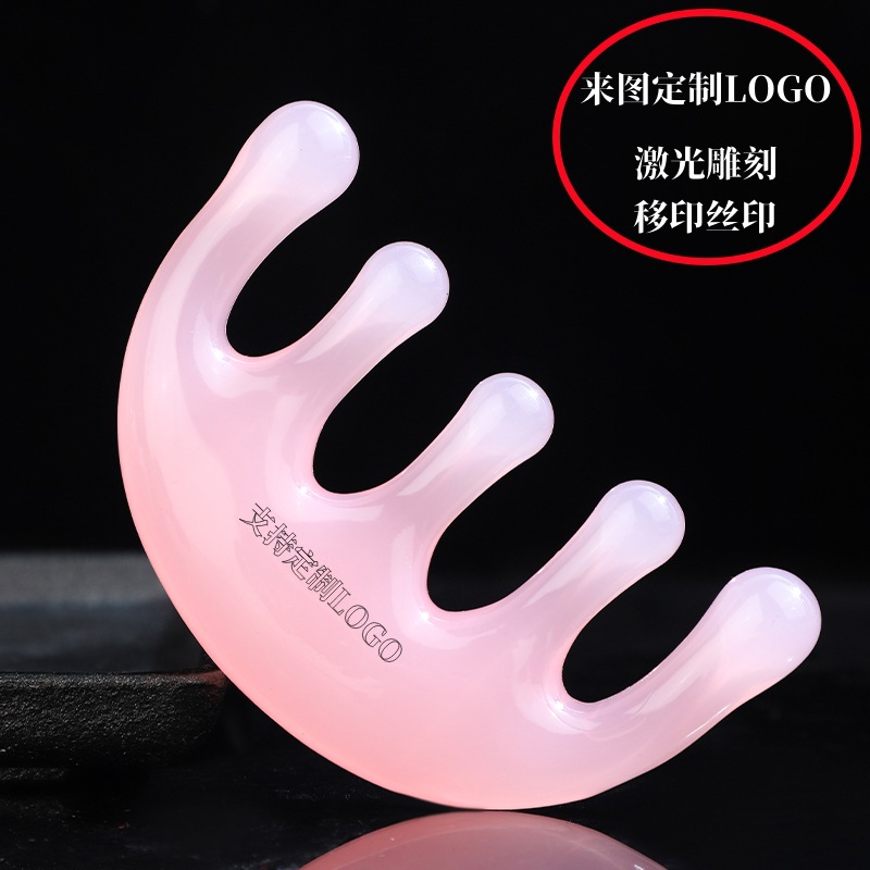 Five Finger Meridian Massage Comb Resin Gua Sha Scalp Comb Multi Function Wellness Tool - Image 4