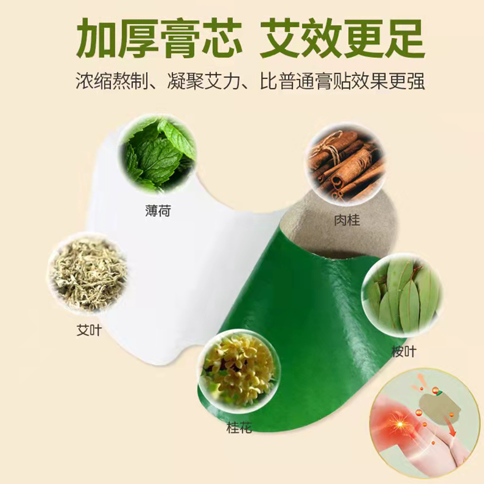 Qiyitang Knee Patch Qichun Mugwort Herbal Patch 12 Patches per Box External Use - Image 2
