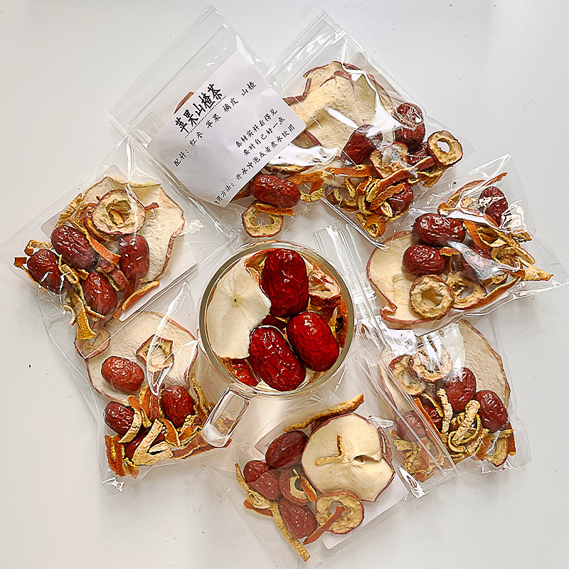 Apple Hawthorn Jujube Tea (Shān Zhā Píng Guǒ Chá) — Herbal Tea Bags with Tangerine Peel - Image 3