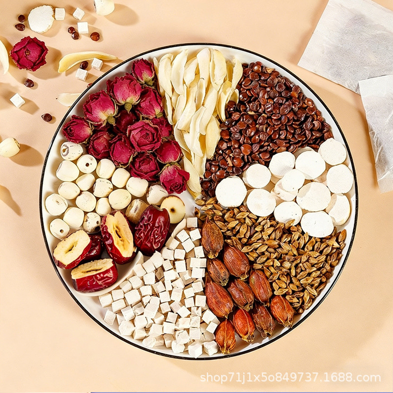 Sour Jujube Seed Lily Poria Mulberry Gardenia Tea Bags Suan Zao Ren Fu Ling Bai He Wellness Tea 150g - Image 2