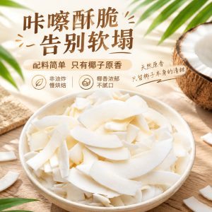 Dried Coconut Chips (Cocos nucifera) — Unsweetened Crispy Coconut Flakes, 500g Bulk