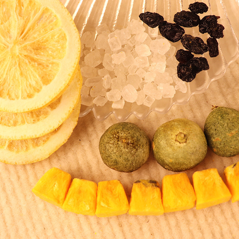 Green Tangerine Passion Fruit Lemon Tea Blend 7 Bags Freeze Dried Fruit Herbal Tea 140g - Image 4