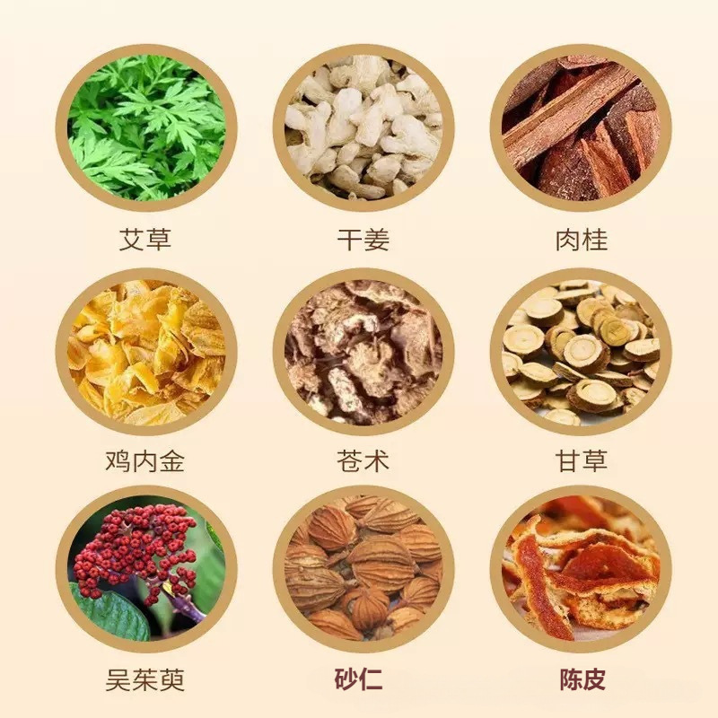 Poria Codonopsis Abdominal Herbal Patch Aiwan Dayi Fu Ling Dang Shen Stomach Care Topical Mugwort Patch 8 Patches - Image 3