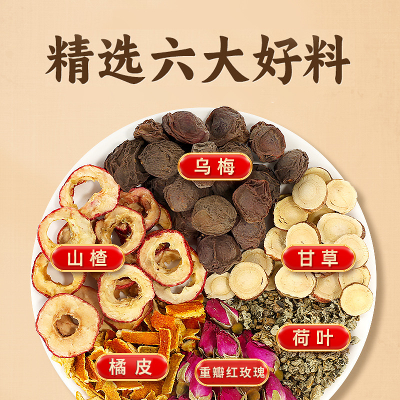 Wumei Tang 2.0 Dark Plum Lotus Leaf Herbal Tea 10 Teabags Summer Wellness Drink - Image 2