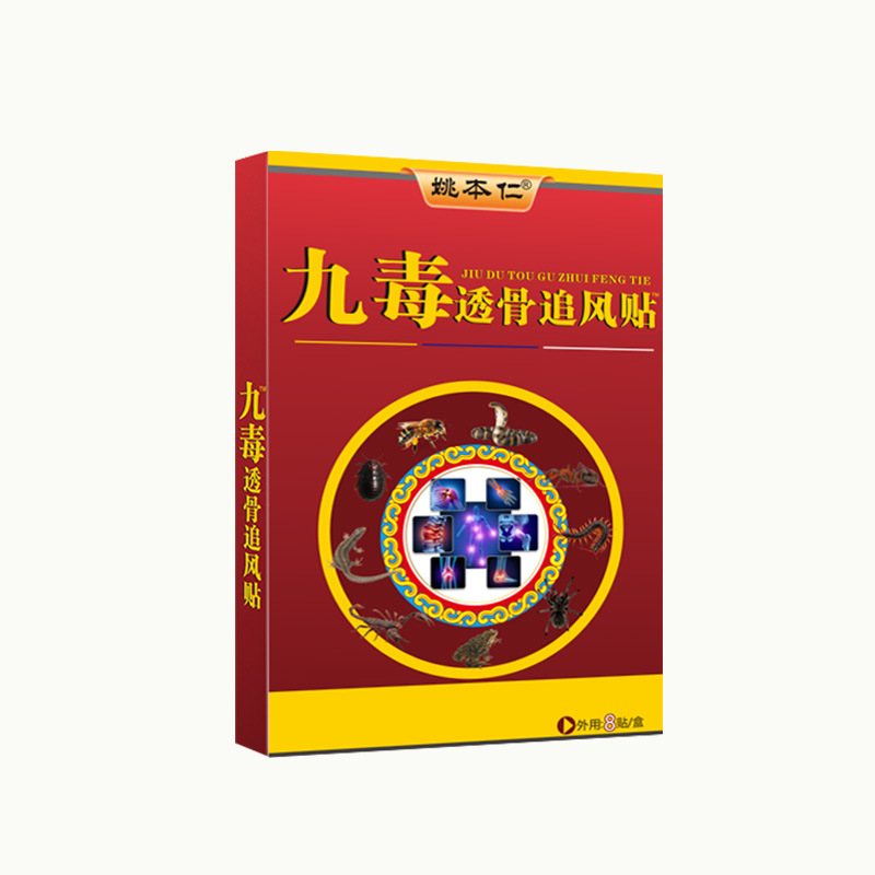 Jiu Du Zhui Feng Herbal Patch for Neck Shoulder Waist Leg Joint Support 8 Patches per Box - Image 5