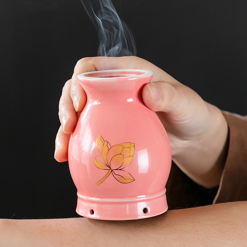 Ceramic Moxa Cup with Double Layer Heat Insulation 7x10cm Moxibustion Massage Tool for Home Body Therapy - Image 4