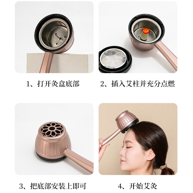 Handheld Moxibustion Box Portable Moxa Burner with Gua Sha Massage for Home and Spa Use - Image 4