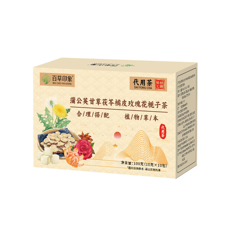 Dandelion Licorice Poria Tangerine Peel Rose Gardenia Herbal Tea Bags 100g Sugar Free Wellness Blend - Image 5