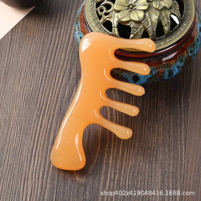 Dolphin Shaped Gua Sha Massage Comb 4 in 1 Resin Facial Nose Scalp Meridian Brush Beauty Tool - Image 4