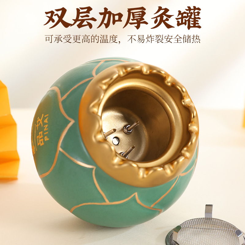 Purple Clay Fire Dragon Jar Portable Moxibustion Gua Sha Massage Tool Dual Use Home Wellness Device - Image 3