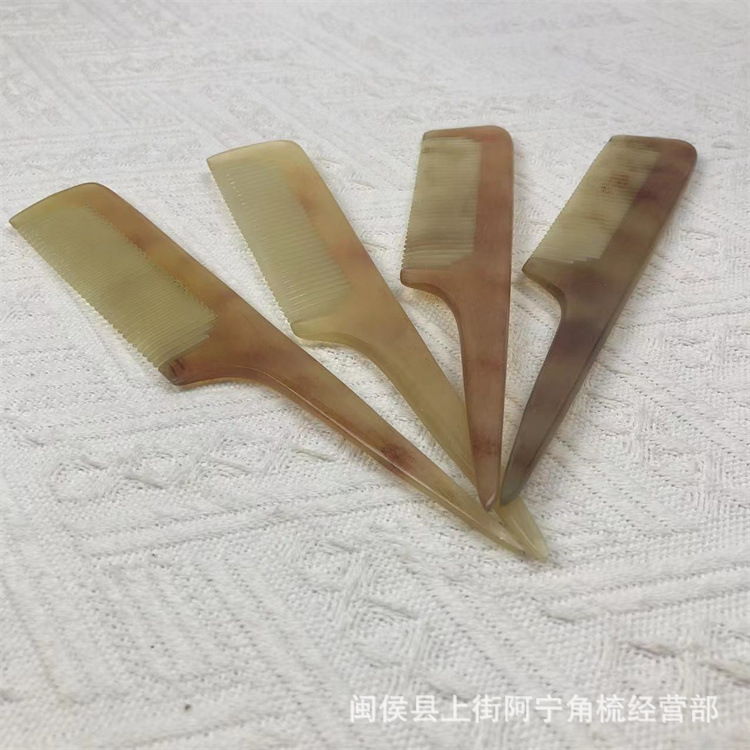 Horn Comb Rat Tail Comb 18cm Fine Tooth Styling Comb for Parting Sectioning and Braiding Hair - Image 4
