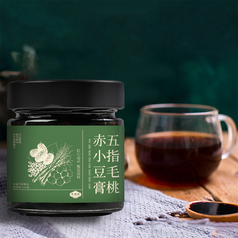 Wuzhi Maotao Chixiaodao Paste 220g Five-Finger Fig and Adzuki Bean Herbal Paste Traditional Steamed Solid Paste - Image 2