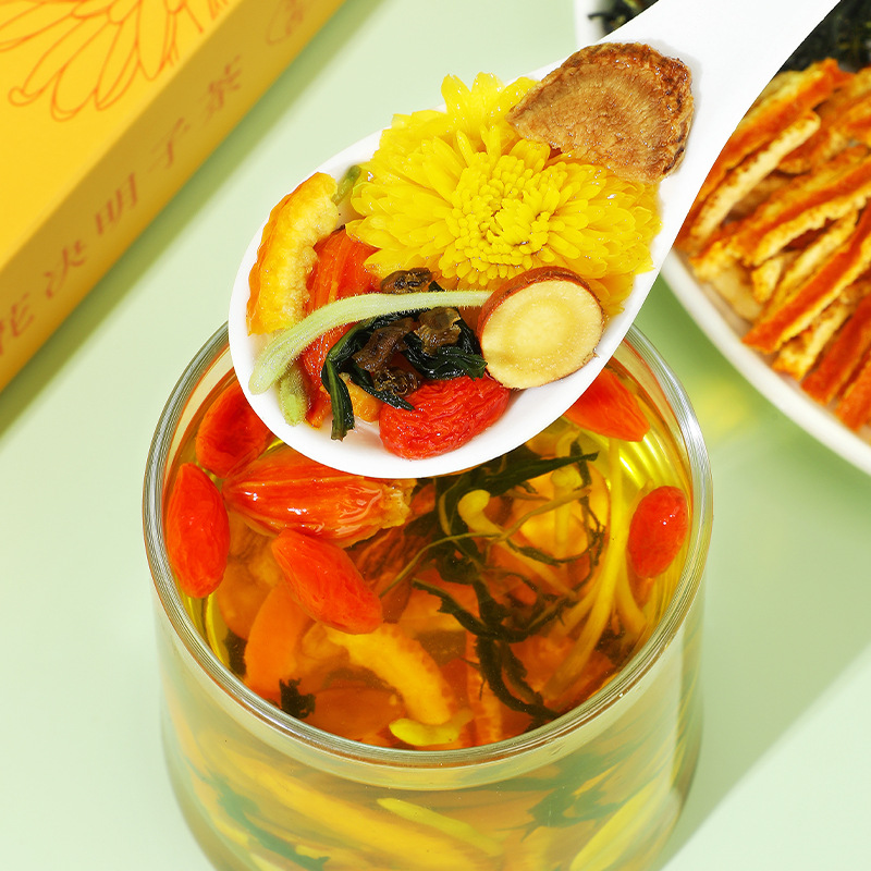 Chrysanthemum Cassia Seed Tea Jue Ming Zi Herbal Blend 150g Gift Box 10 Mini Cans - Image 3