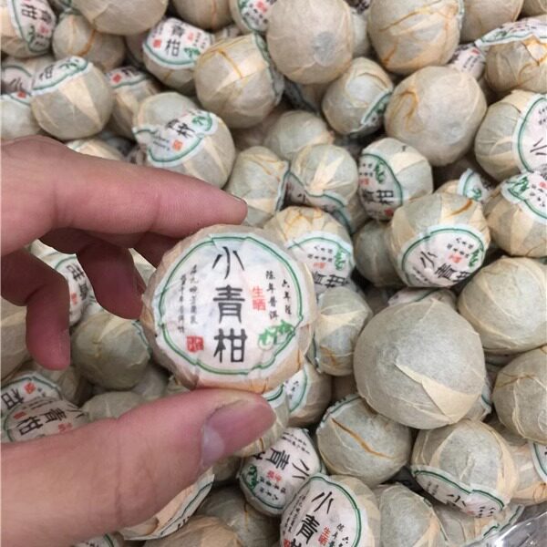 6 Year Aged Xiao Qing Gan Pu-erh Tea Chenpi Ripe Tea in Wooden Barrel Bag 500g - Image 2