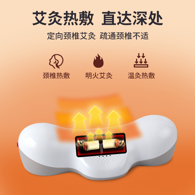 Moxibustion Neck Pillow Home Cervical Warming Device with 108 Moxa Sticks and Acupoint Chart for Neck and Shoulder Relaxation - Image 2
