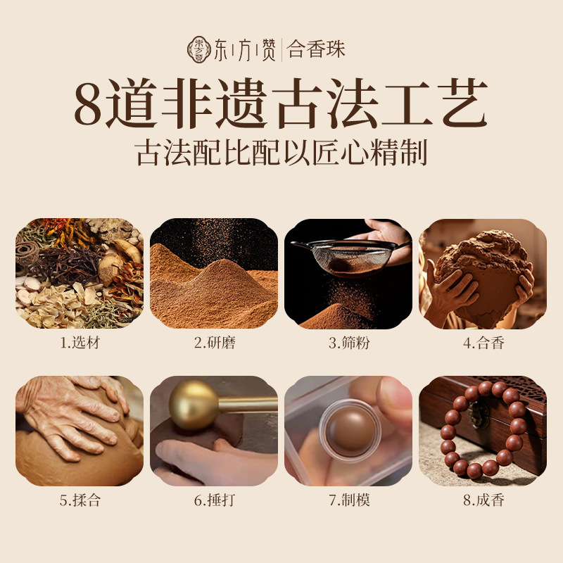 Five Element Herbal Fragrance Bead Bracelet Traditional Chinese Medicine Aromatic Bead Combination for Calm and Relaxation - Image 2