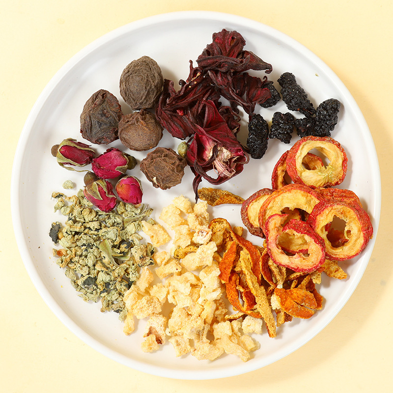 Zi Quan Zhai Dark Plum Hawthorn Roselle Tea Whole Ingredients Wumei He Ye Drink Mulberry Tangerine Peel Snow Pear Tea 100g - Image 3