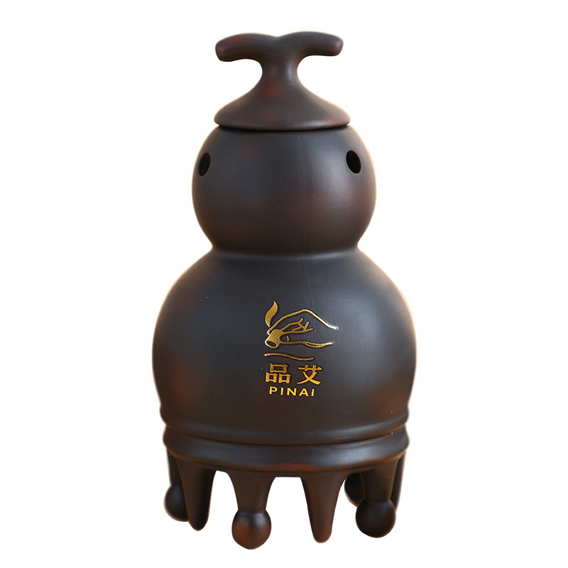 Bian Stone Gourd Head Therapy Moxibustion Jar Portable Warm Moxa Tool for Baihui Scalp Massage - Image 5