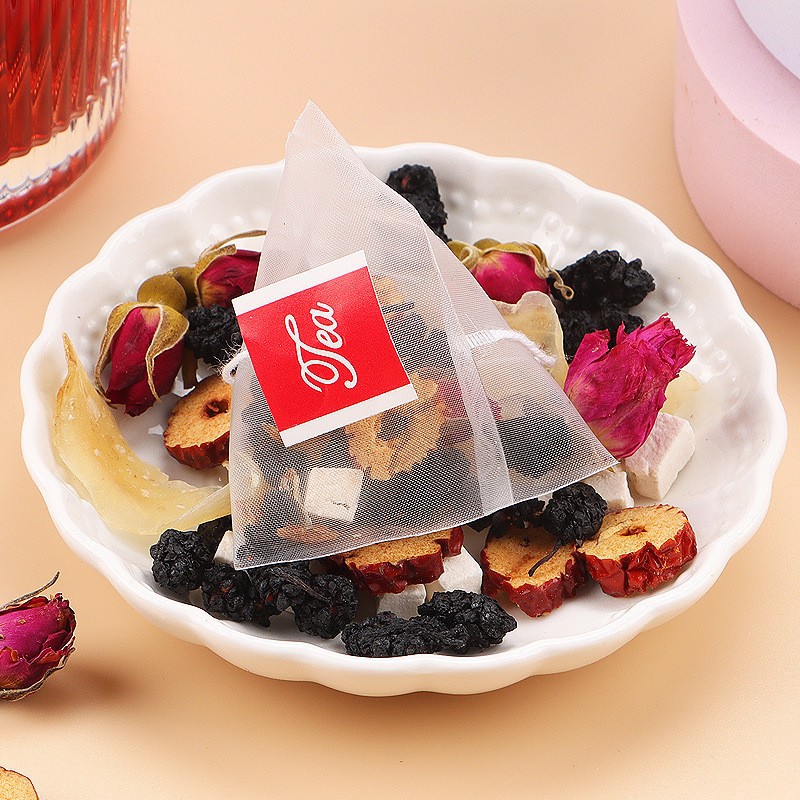 Mulberry Rose Poria Herbal Tea Sang Shen Mei Gui Fu Ling Cha 40 Triangle Tea Bags 200g Wellness Blend - Image 3