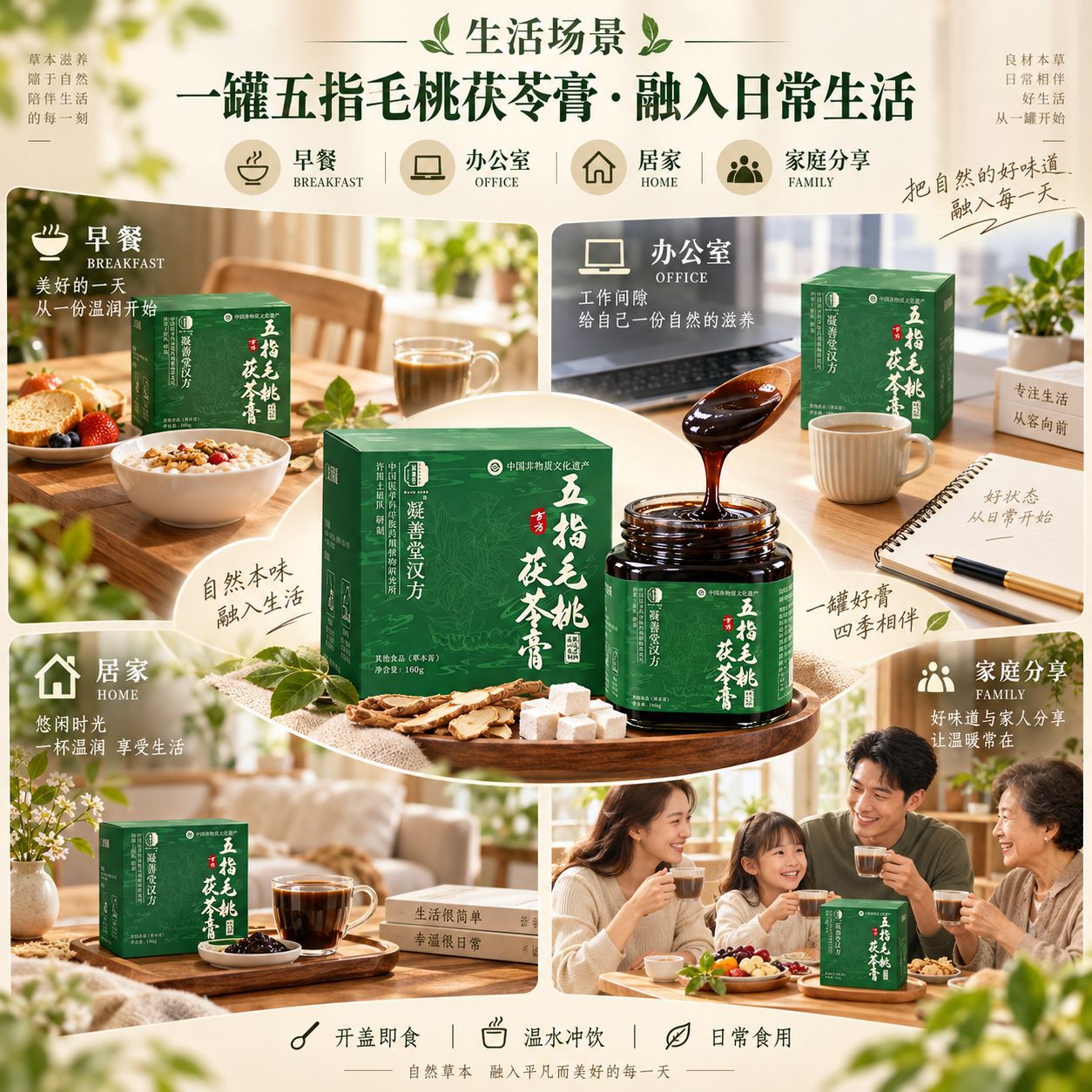 Wu Zhi Mao Tao Fu Shi Gao (Radix Fici Simplicissimae Herbal Paste) — Traditional Steam-Processed Damp-Clearing Herbal Paste, 220g - Image 4