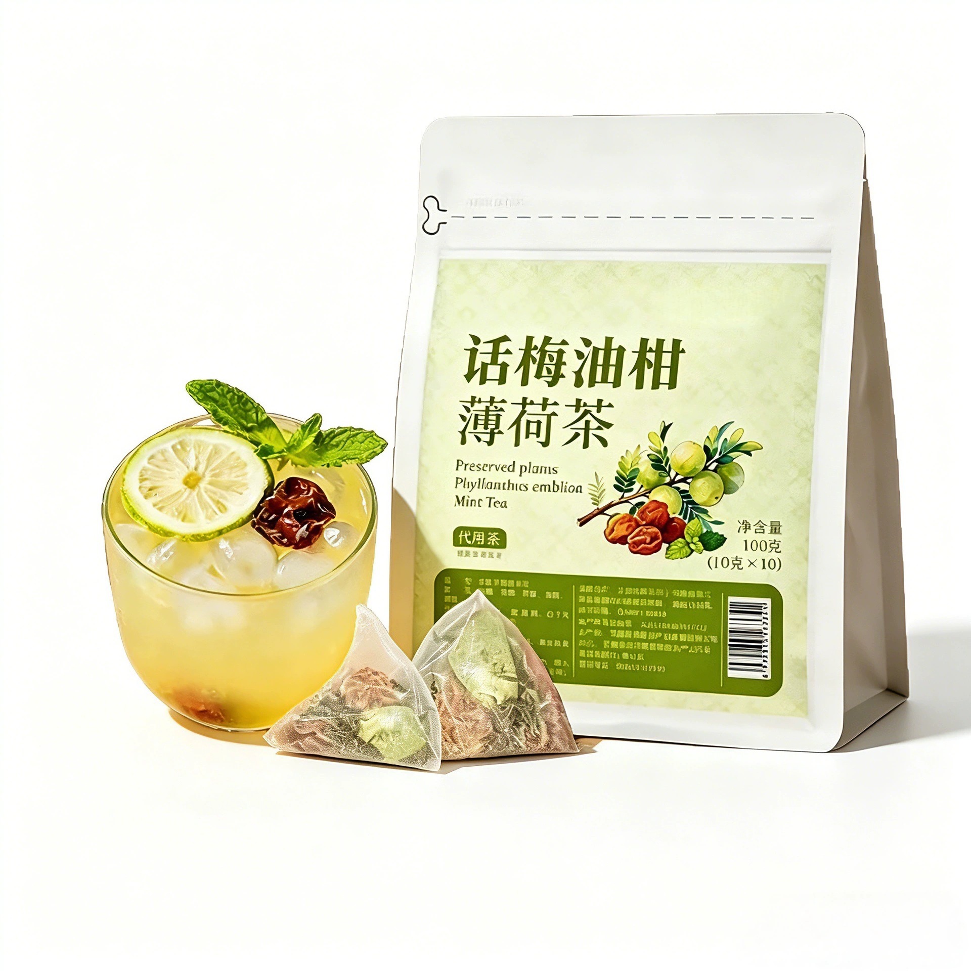 Plum Amla Mint Cold Brew Fruit Tea Bags 100g Summer Refreshing Herbal Tea - Image 5
