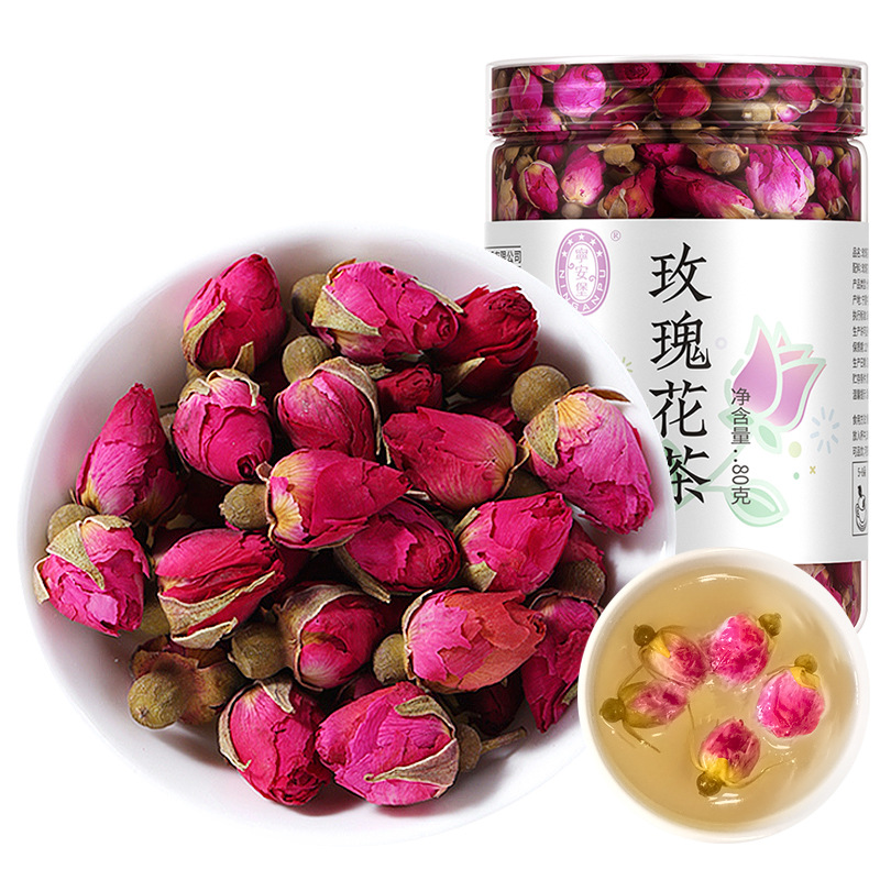 Dried Red Rose Buds Rose Tea 80g Canned Loose Flower Tea for Daily Brewing - Image 5
