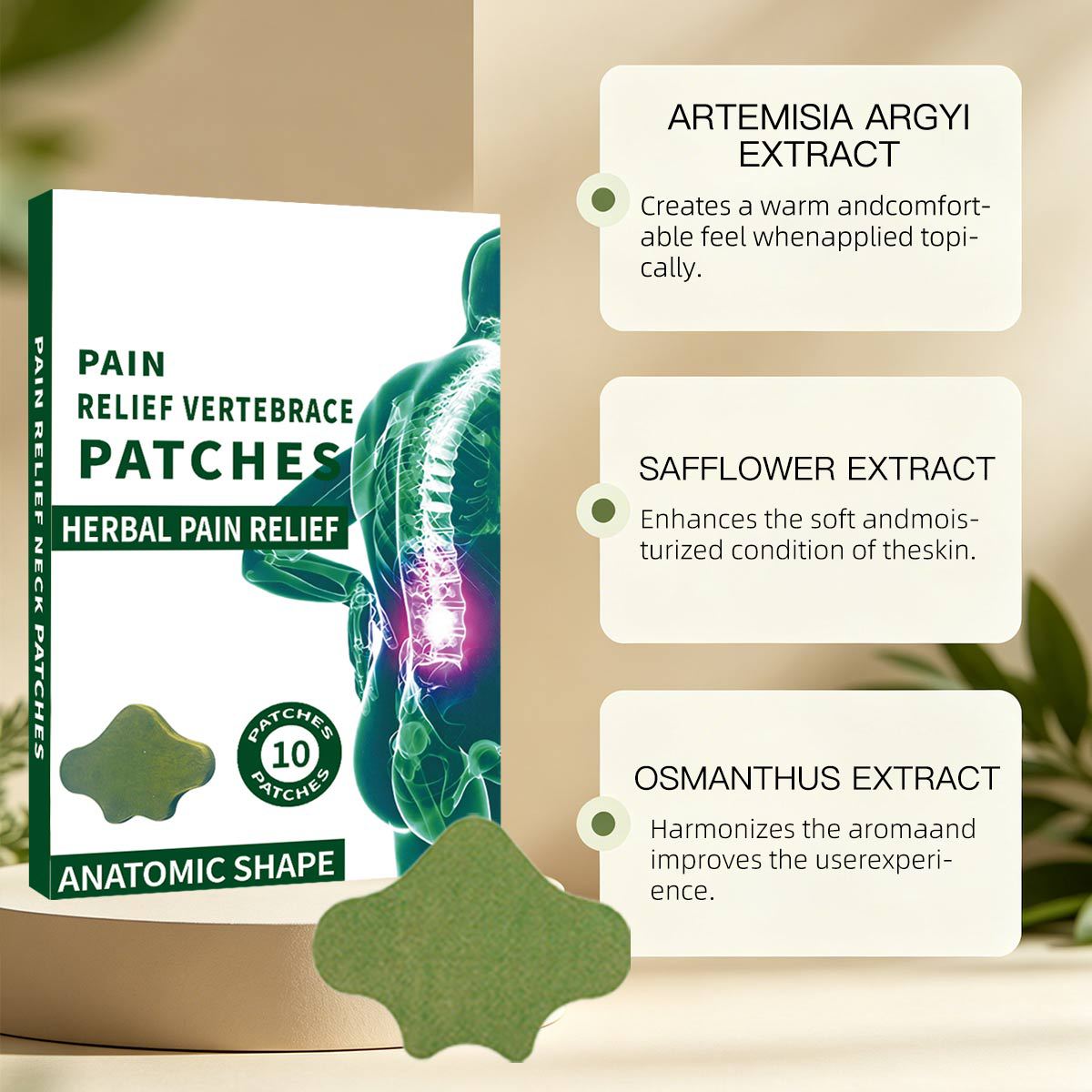 Mugwort Knee Patch Herbal Warming Knee Sticker 10 Patches Per Box - Image 2