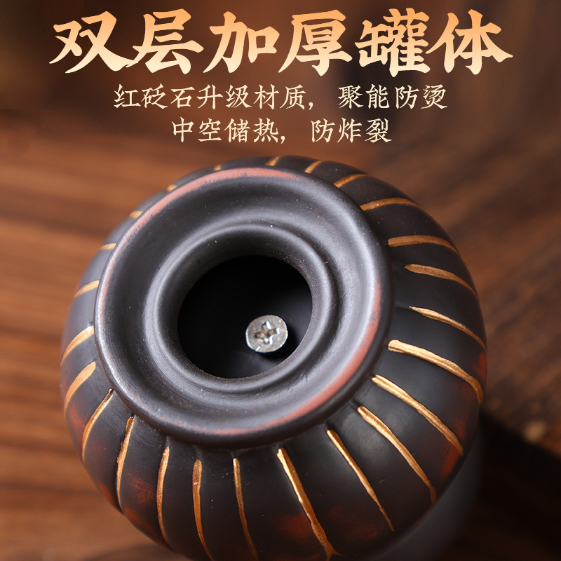 Bian Stone Fire Dragon Moxa Jar Cupping Gua Sha Tool Home Moxibustion Device - Image 4