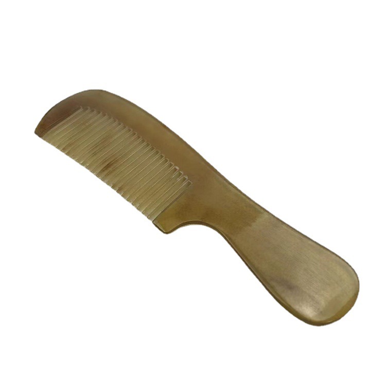 Horn Comb 15cm Handle Comb with Round Teeth and Gua Sha Tool for Hair Care - Image 5