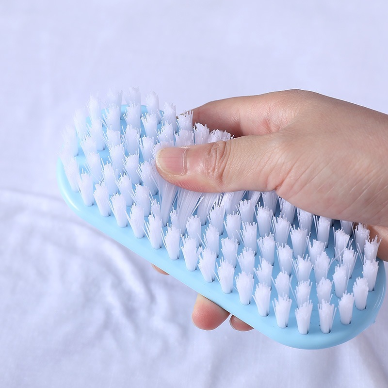 Soft Bristle Laundry Brush Pink Plastic Household Cleaning Brush for Clothes Shoes and Boards - Image 2