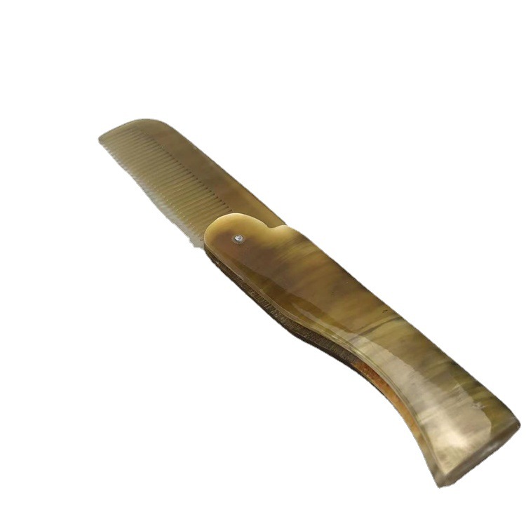 Natural Horn Folding Comb Mini Travel Hair Comb for Women Kids Portable Pocket Size 17cm - Image 5