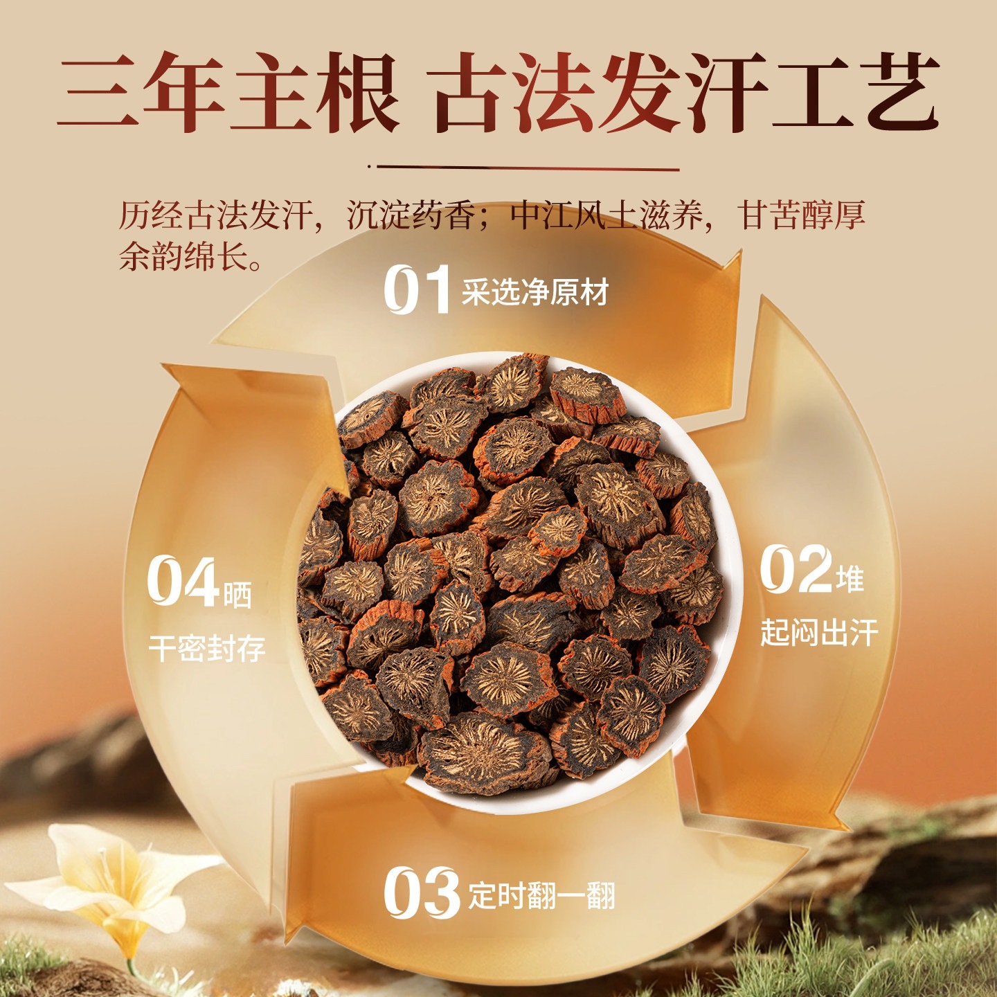 Dried Dan Shen Red Sage Root Slices 500g Chinese Salvia Miltiorrhiza Herbal Tea Decoction - Image 2